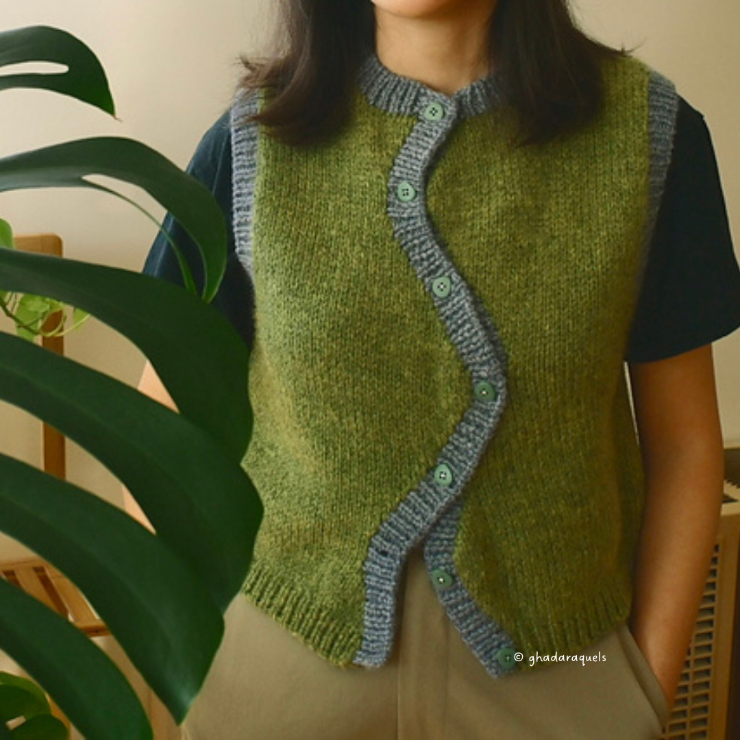 Knit a Buttoned Peony Vest