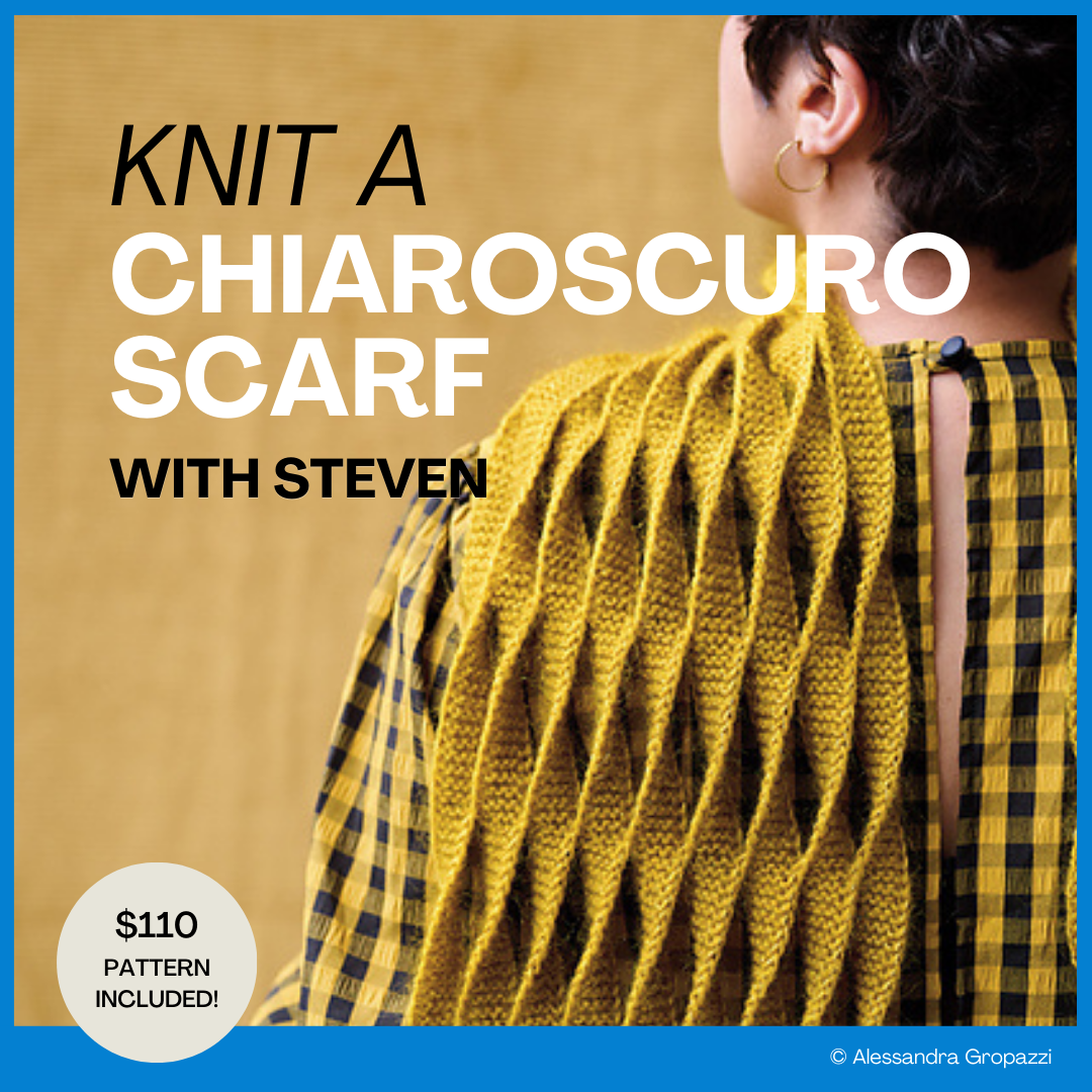 Knit a Sculptural Chiaroscuro Scarf