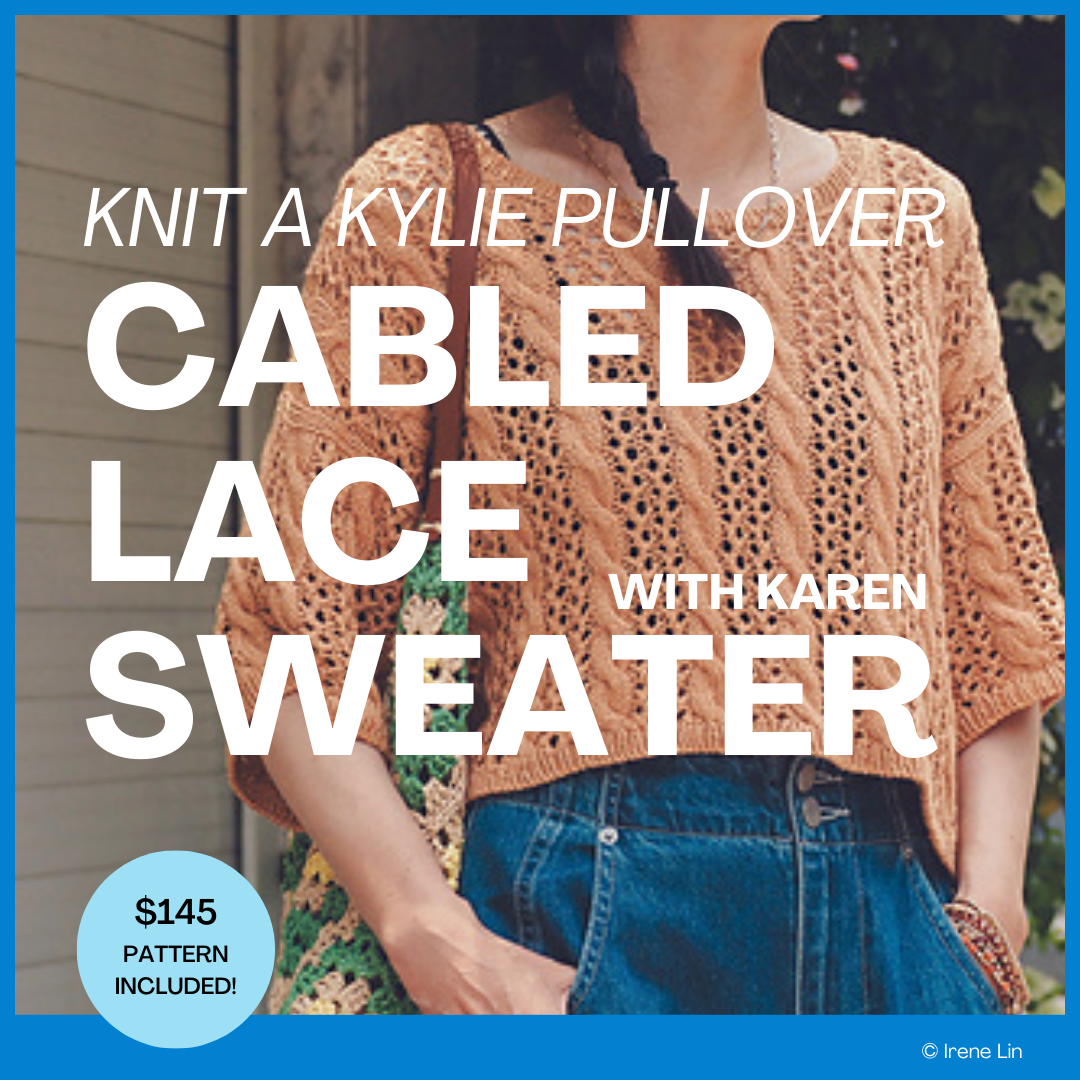 Knit a Kylie Pullover Cabled Lace Sweater
