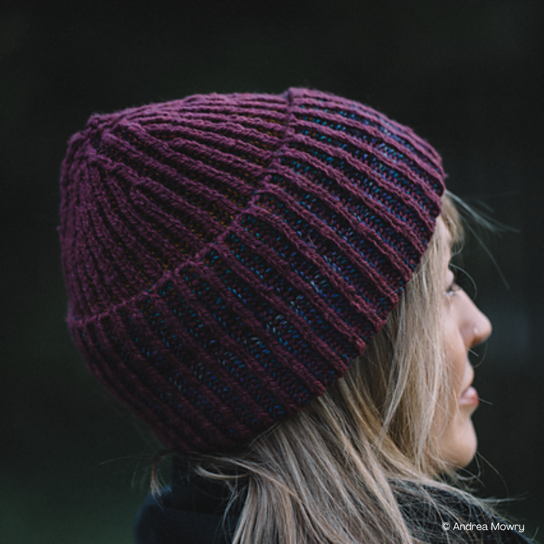Knit a Brioche Harlow Flip Hat