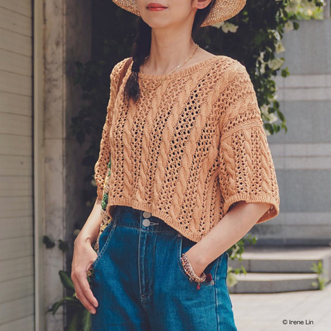 Knit a Kylie Pullover Cabled Lace Sweater