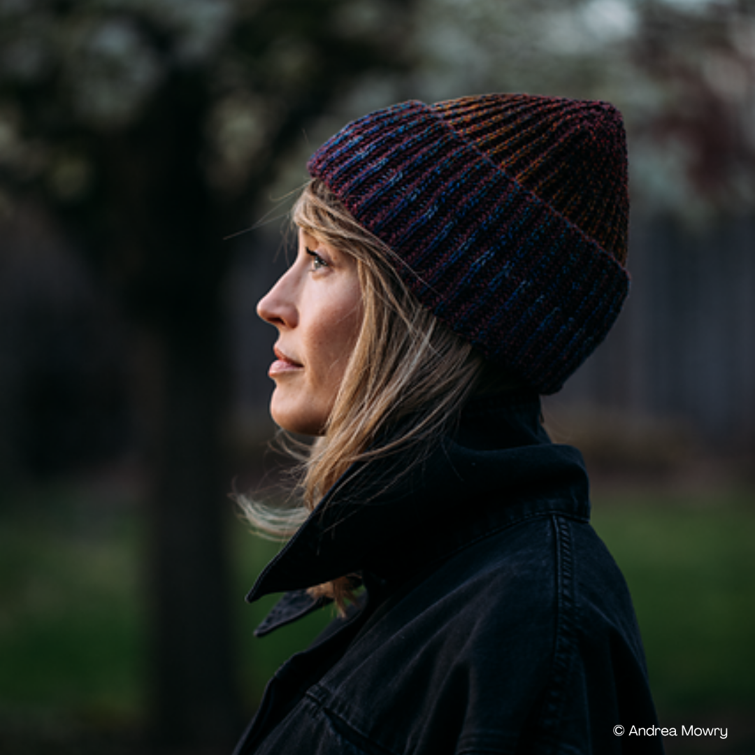 Knit a Brioche Harlow Flip Hat