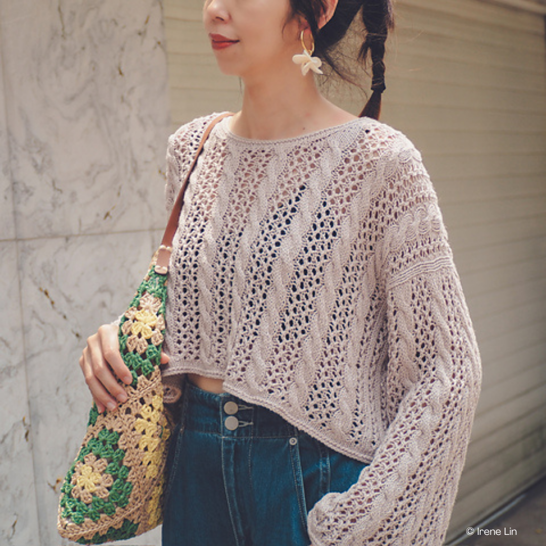 Knit a Kylie Pullover Cabled Lace Sweater
