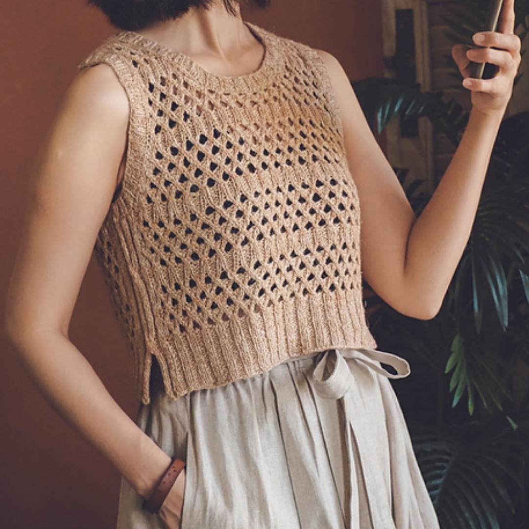Knit a Sleeveless Rota Top