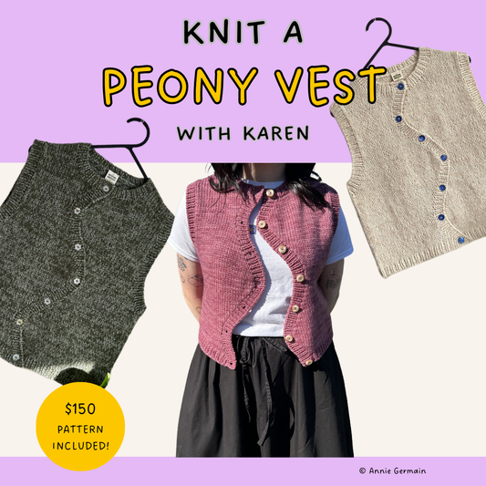 Knit a Buttoned Peony Vest