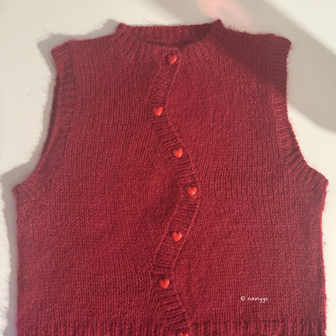 Knit a Buttoned Peony Vest