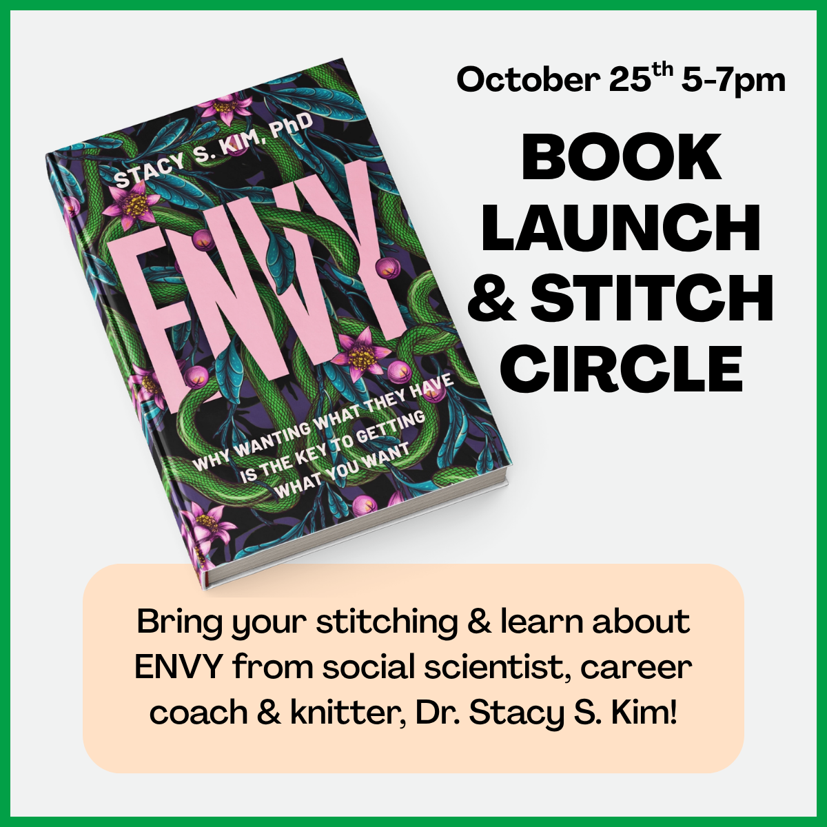 ENVY Book Launch Event & Stitch Circle