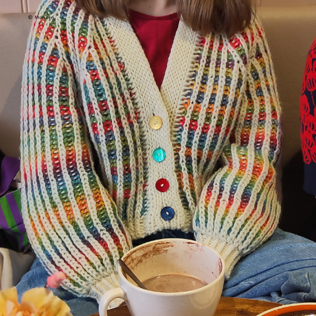 Knit a Fluffy Brioche Cardigan