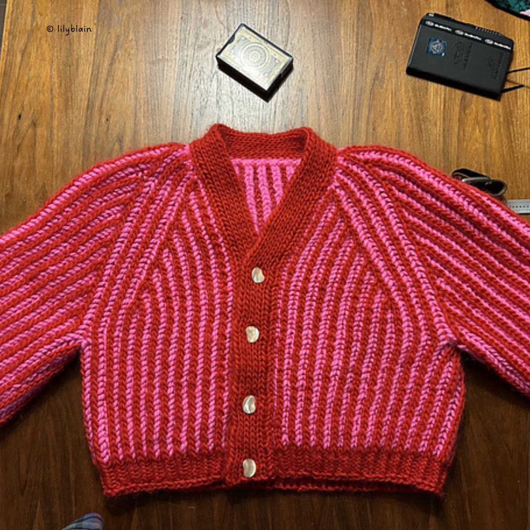 Knit a Fluffy Brioche Cardigan