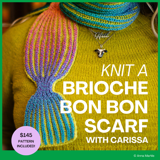 Knit a Brioche Bon Bon Scarf